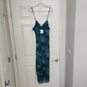 No Comment Teal Floral Dress